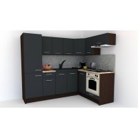 Bucatarie de Colt GENA NEW 3 DR. 160-230, Cu Corp de Cuptor, Wenge / Decor 0164